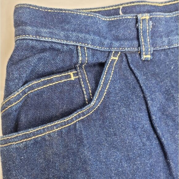 VINTAGE 80s mom jeans high rise dark wash pleated denim 12 - Picture 4 of 9